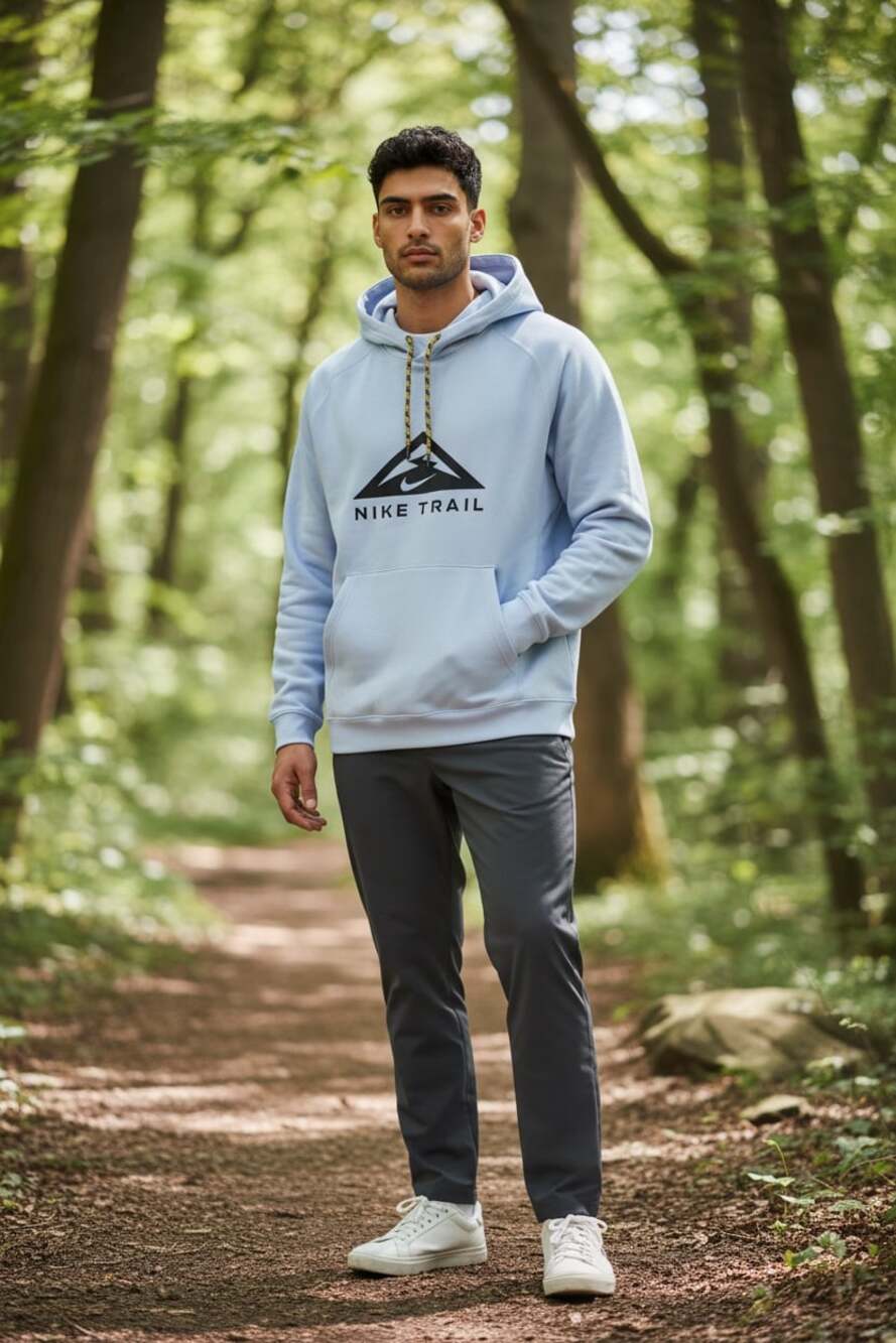 Nike Trail Running Hoodie Light Blue Men's Size XL